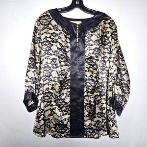 Elegant Black and Gold Lace Women's Top
